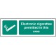 Electronic Cigarettes Permitted in this Area