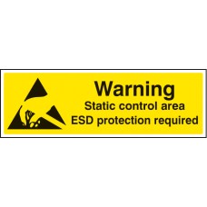 Warning - Static Control Area ESD Protection Required