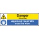 Danger - Silica Dust - Approved Respirator Must be Worn