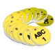 Engraved Valve Tags - Yellow with Black Text