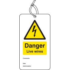 Danger - Live Wires - Double Sided Safety Tag