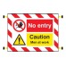 Door Screen Sign - No Entry Caution - Men At Work