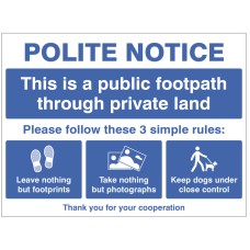 Polite Notice - This is a Public Footpath Through Private Land