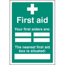 First Aiders the Nearest First Aid Box Is Situated - Adapt-a-Sign