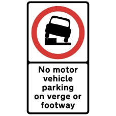 No Motor Vehicle Parking on Verge or Footway - Class RA1 and R2