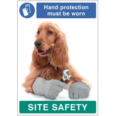 Hand Protection must be Worn - Dog - Poster