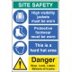 Hi Vis - Footwear - Hard Hat - Stop, Look, Listen - Multi-Message Site Safety Board