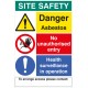 Danger - Asbestos Site Safety Board with Contact Details