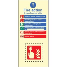 Fire Action & Call Point Set - Operate Alarm - Automatic - Leave Building - Don't use Lift