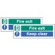 Fire Exit - Keep Clear - Double Sided Window Sticker