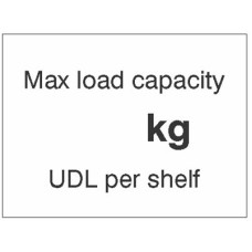 Max load Capacity ___kg UDL Per Shelf