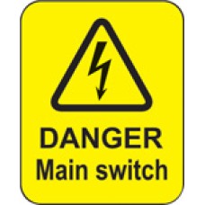 Danger - Main Switch Labels