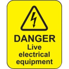 Danger - Live Electrical Equipment Labels