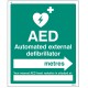 AED Located in __ Metres - Arrow Right