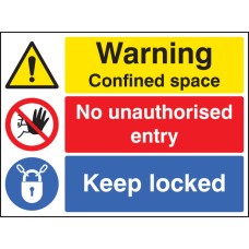 Warning - Confined Space - No Entry - Keep Locked