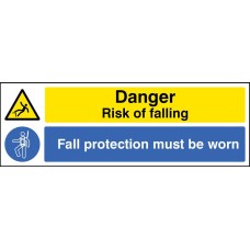 Danger - Risk of Falling - Fall Protection must be Worn