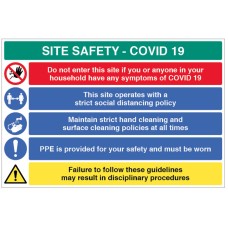 Coronavirus Site Safety Board with 5 Messages