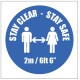 Stay Clear Stay Safe Sticker - 2m